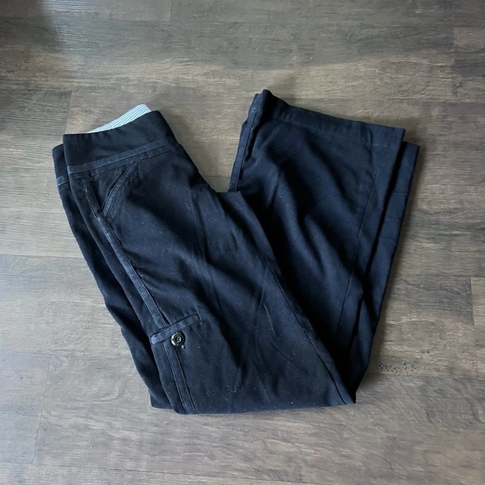 Anthropology Sitwell Flared Black Pants Size 0 mid Rise
